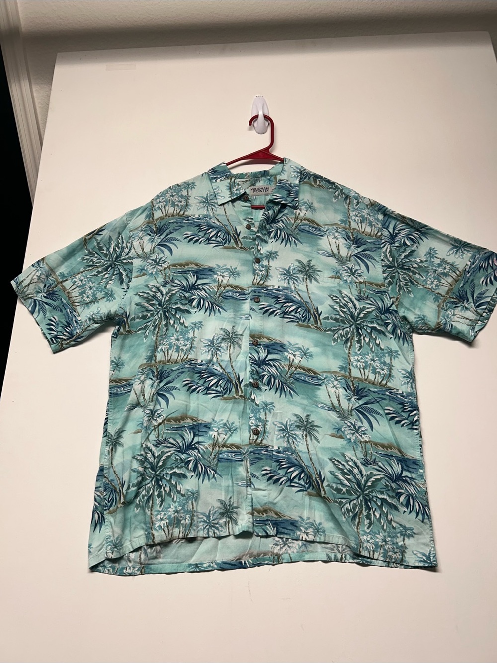 Windham Pointe Tropical Palm Tree Print Shirt XL